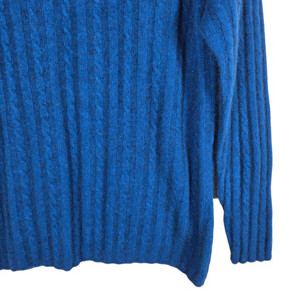 Zinity Sweater Womens Medium Blue Full Zip Cable Knit Possum Merino Made in NZ - Picture 11 of 11
